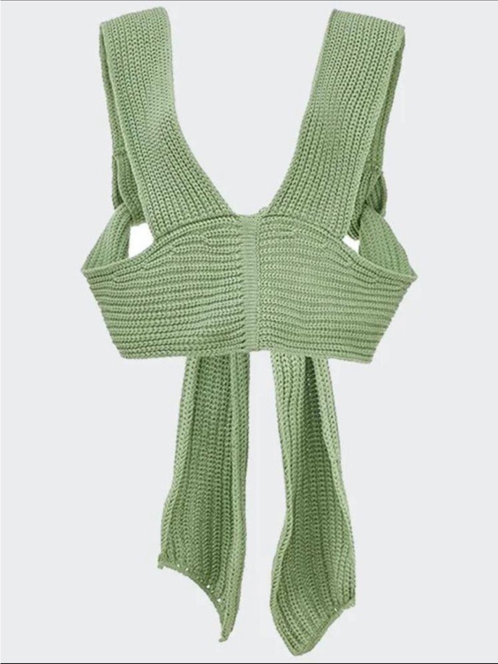 Convertible Chartreuse Knit Scarf Top Multiway Wrap Vest Y2K